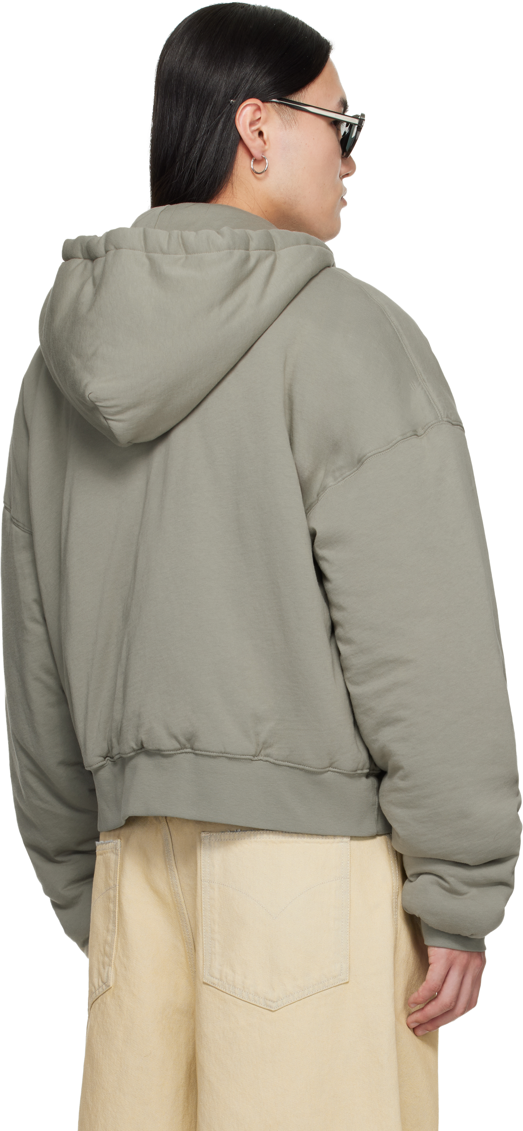 Gray Wadded Hoodie