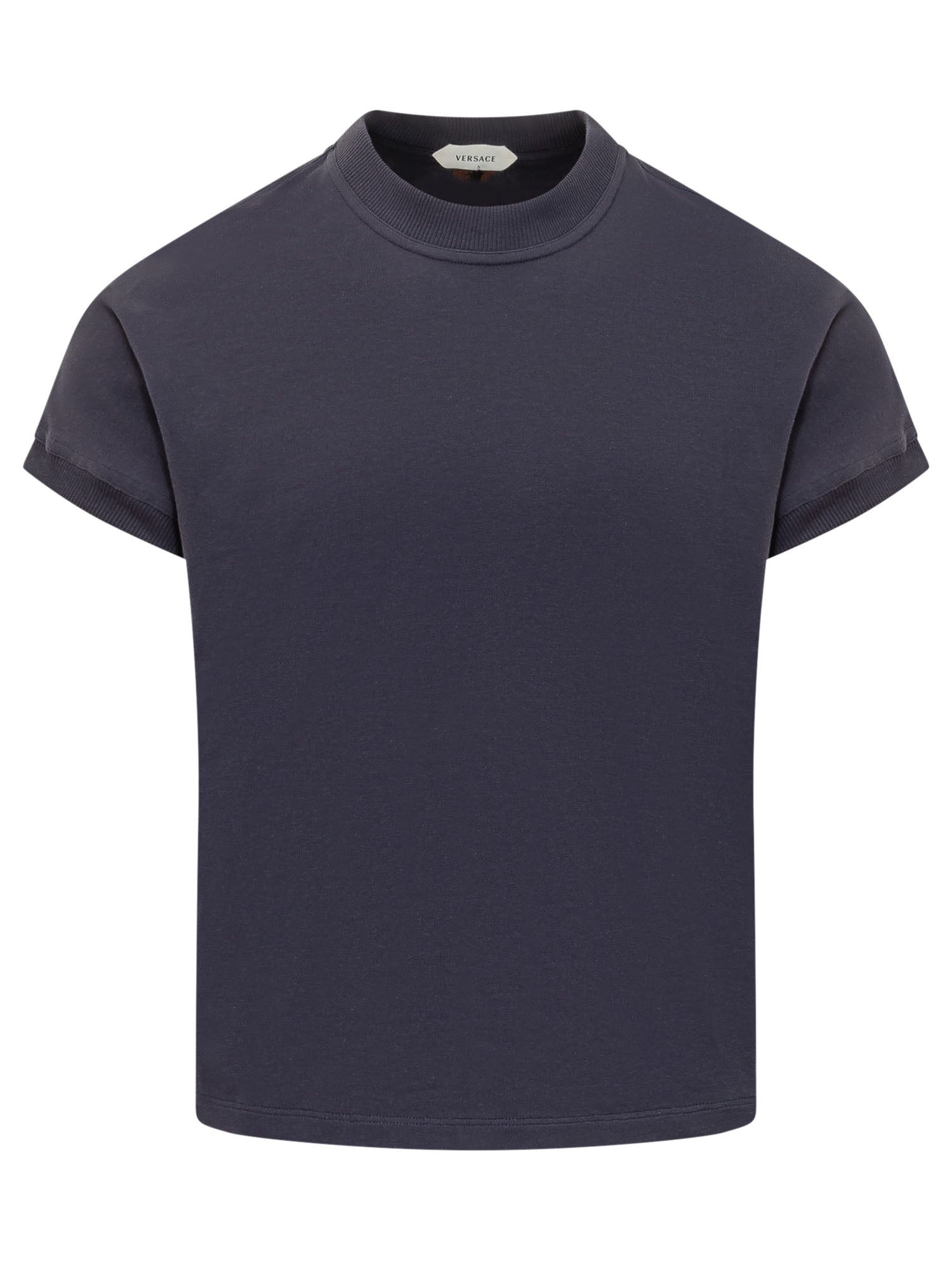 Stylish T-shirt with Round Neck and Cut Sleeves