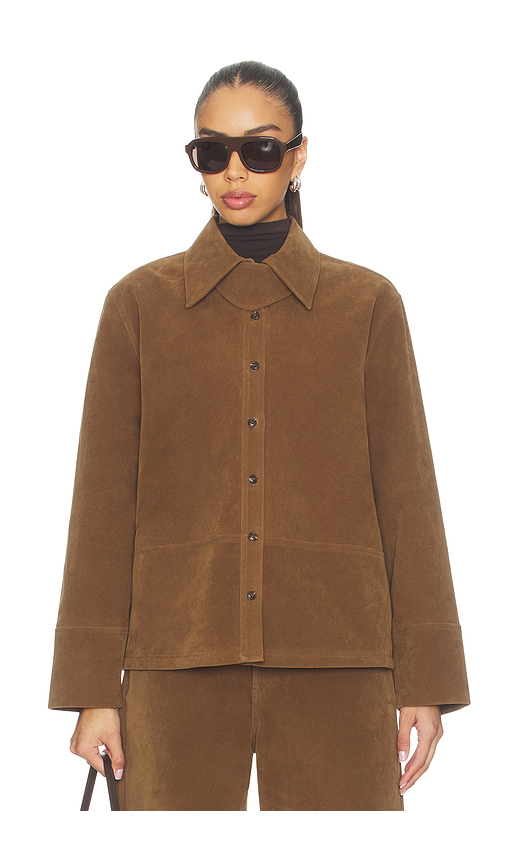 Apparis Ren Sans Suede Overshirt in Brown. S. Also in L