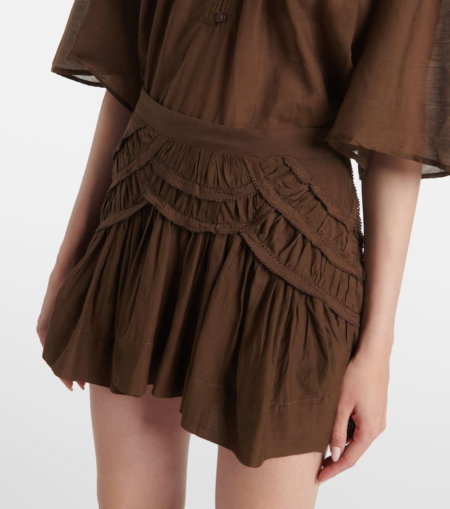 Ceola frilled cotton-blend miniskirt