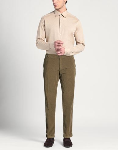 Man Pants Military green Size 40 Cotton, Elastane