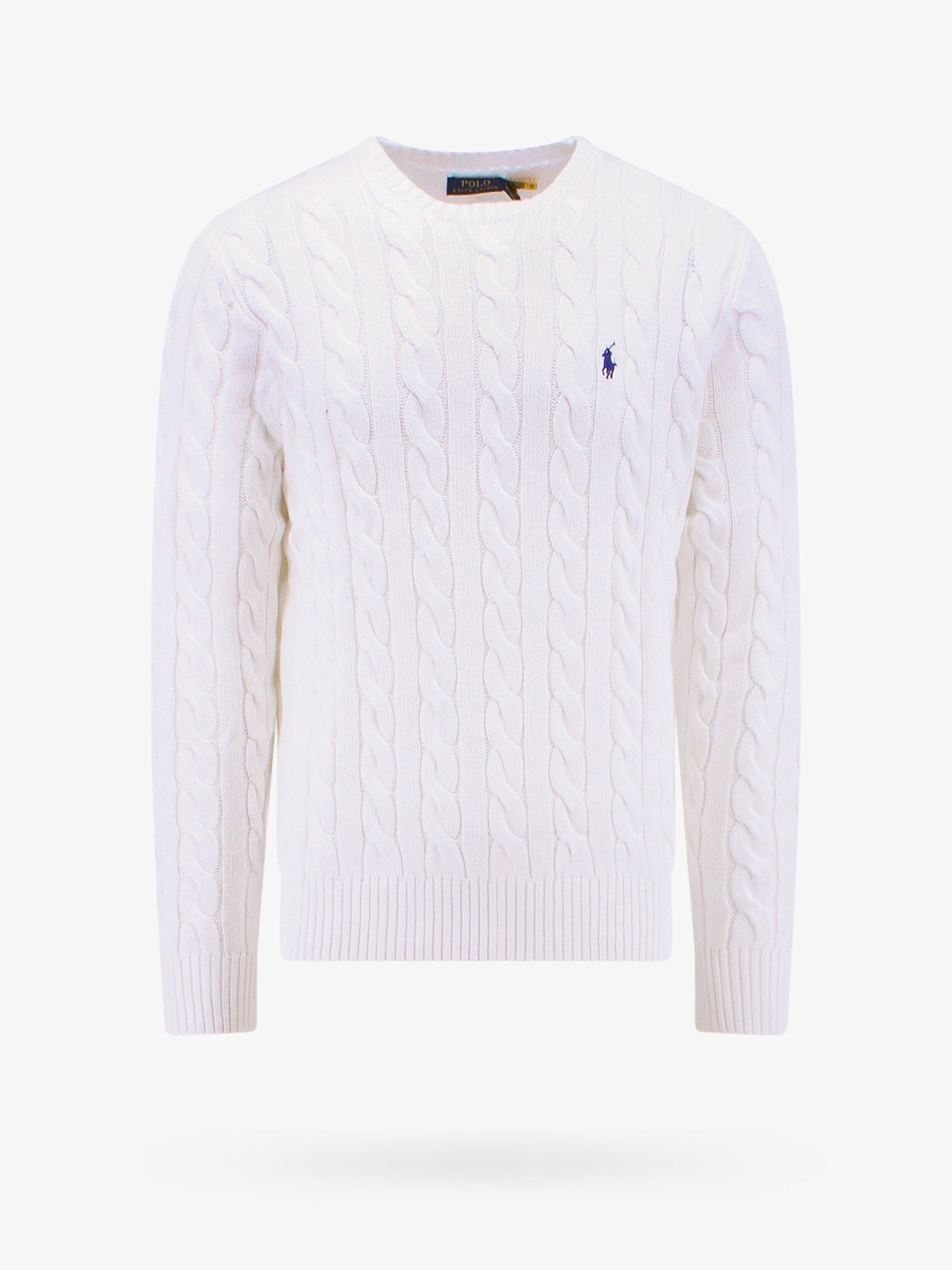 Cable-Knit Cotton Sweater — White