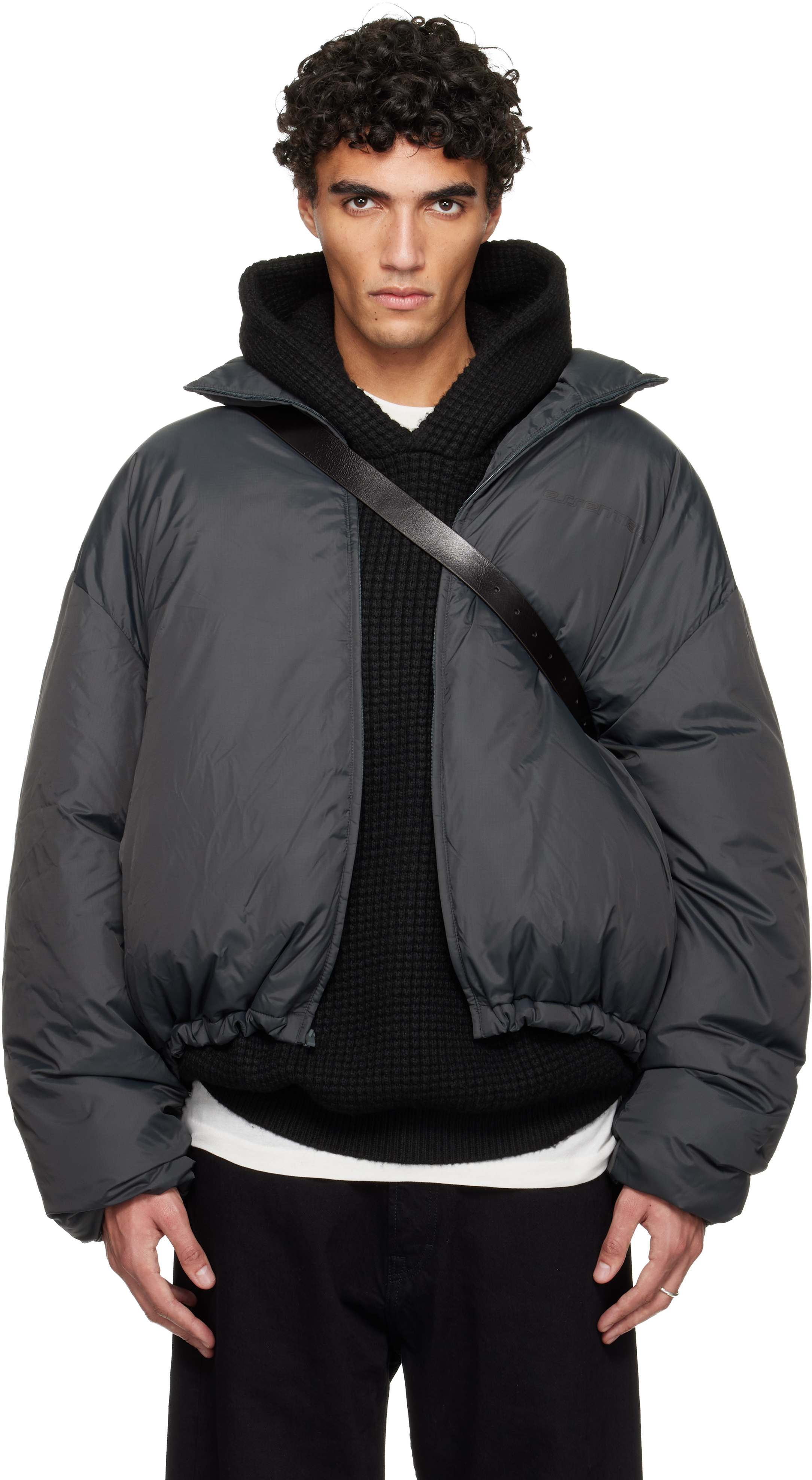 Gray Holiday Ripstop Nylon Puffer Down Jacket