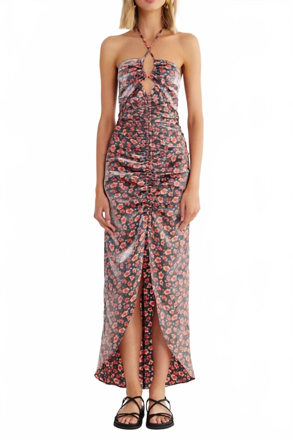 Label Soraya Maxi Dress In Black Floral