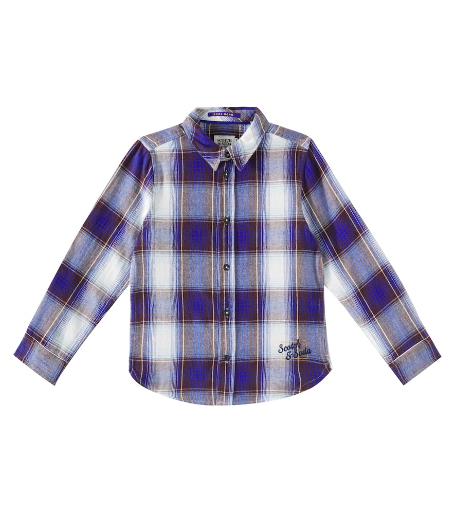 Scotch & Soda Kids Checked cotton flannel shirt