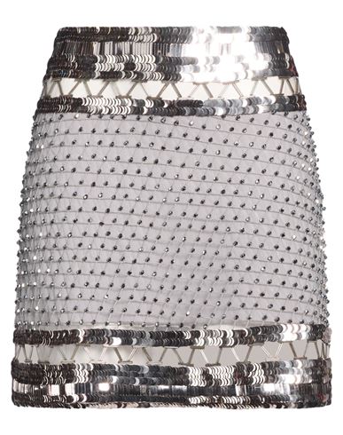 Woman Mini skirt Grey Size 6 Polyamide