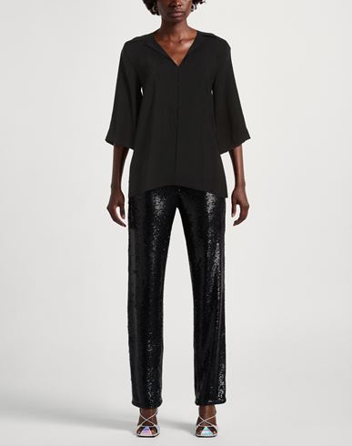 Woman Shirt Black Size 2 Modal, Polyester