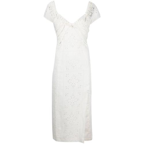 Broderie anglaise midi sundress - White