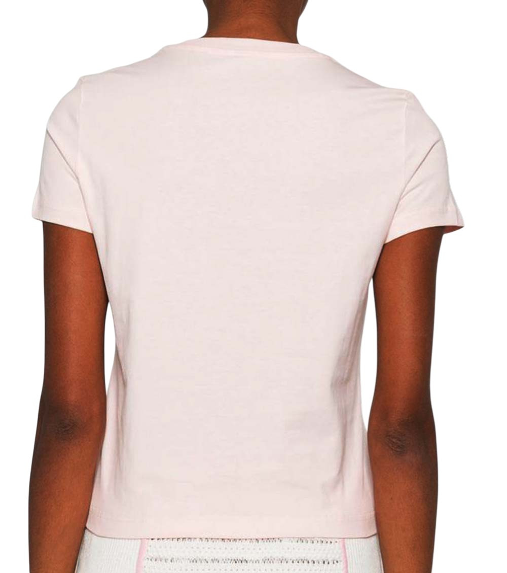Logo Print T-Shirt In Pink Cotton