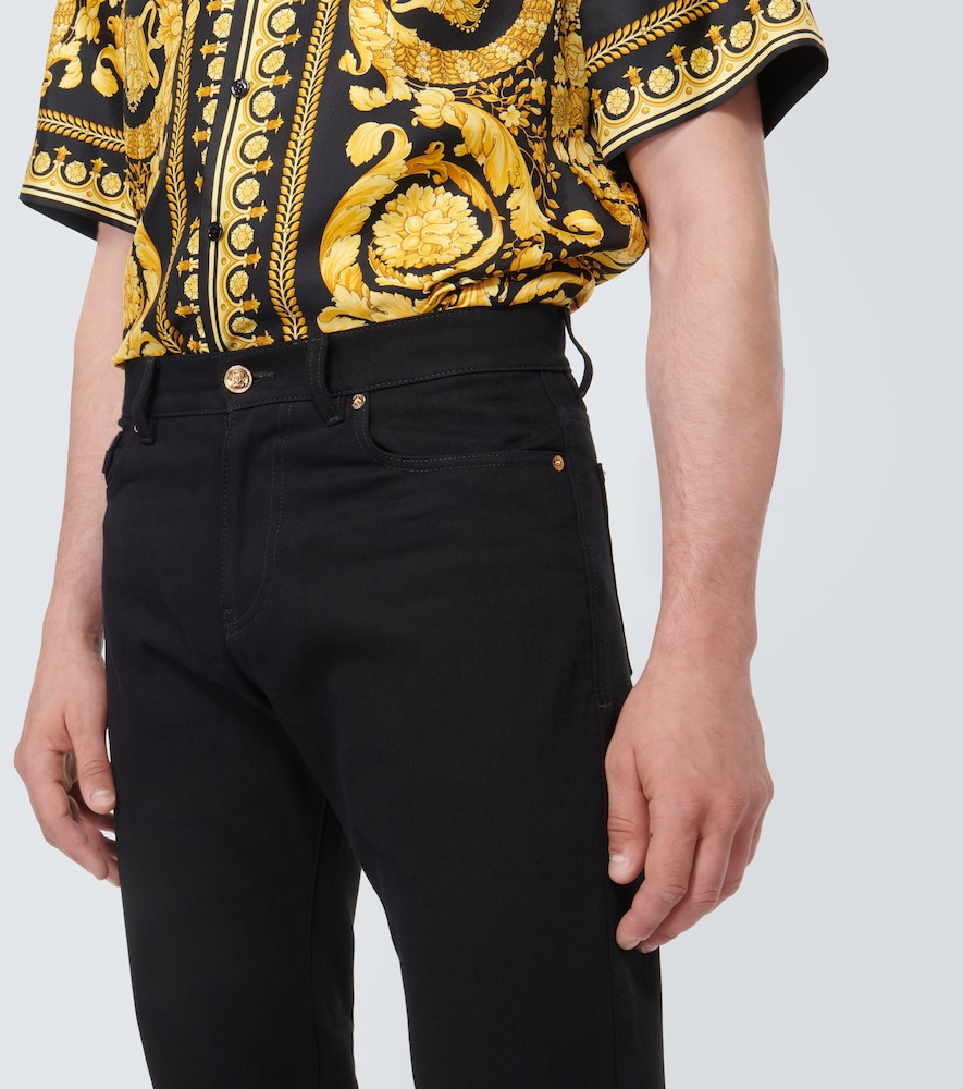 Versace Embellished mid-rise straight jeans