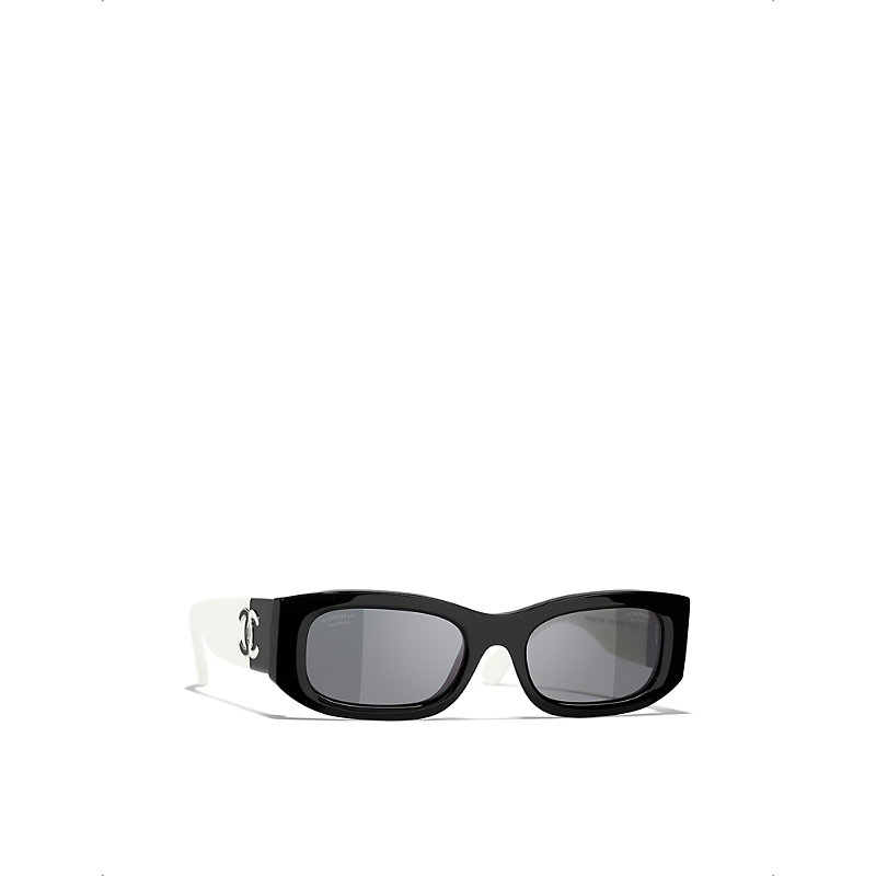 Womens Ch5525 Rectangle-Frame Acetate Sunglasses