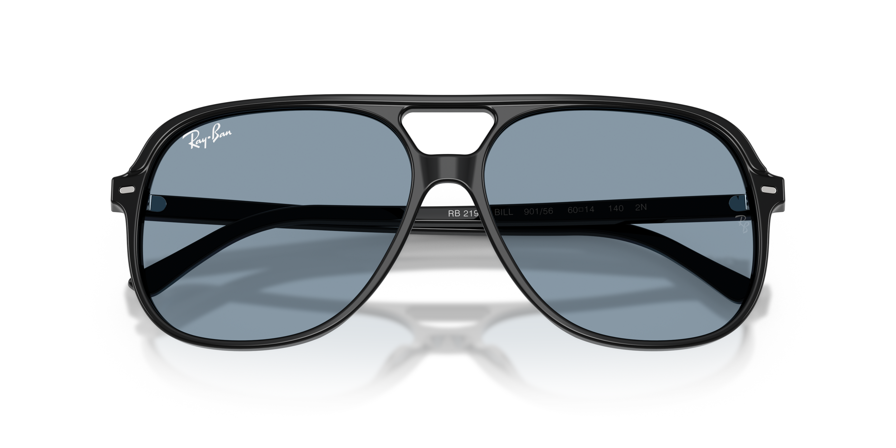 Ray - Ban Unisex Ray - Ban RB2198 BILL 901/56 Sonnenbrillen Acetat Schwarz Blau Quadratisch Norma