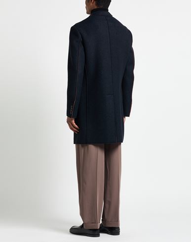 Man Coat Midnight blue Size 46 Viscose, Acrylic, Polyester, Virgin Wool, Elastane