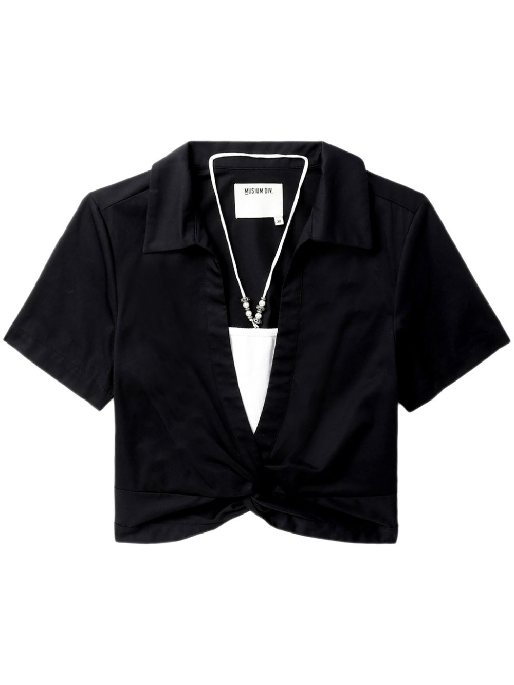 Layered cotton top - Black