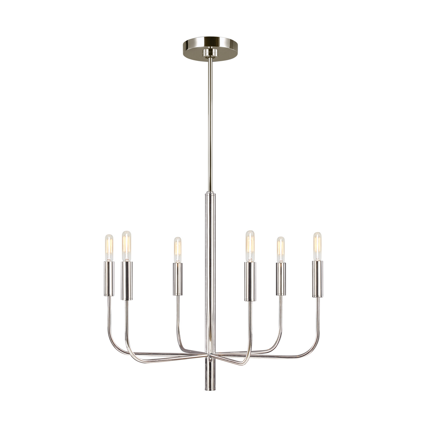 Visual Comfort Studio Brianna 6-Light Chandelier in Polished Nickel by Ellen Degenere