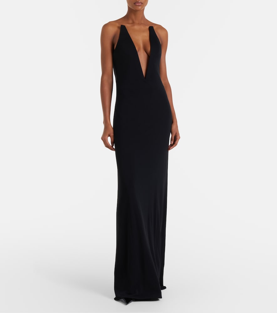 Impossible crêpe jersey gown