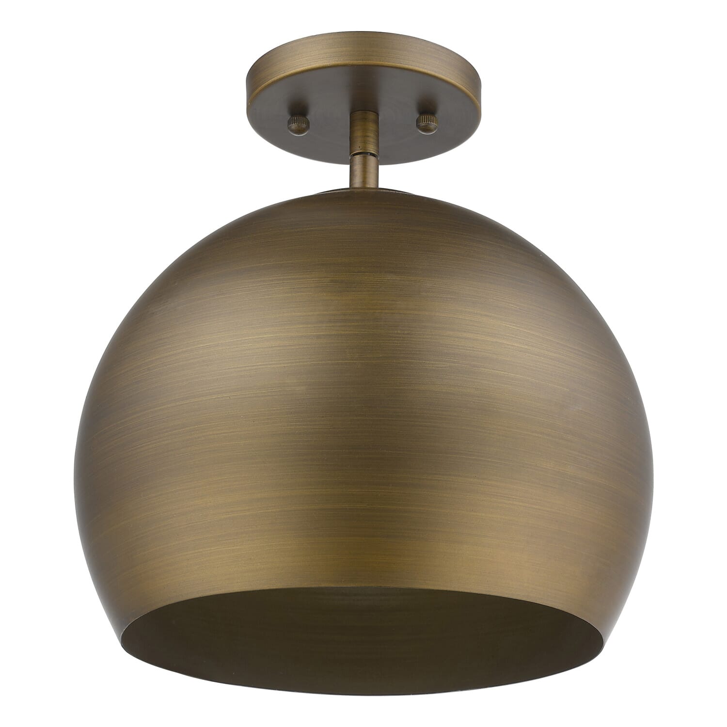 Hand Painted Antique Gold W Gold Interior One Light Pendant from the Latitude Collection