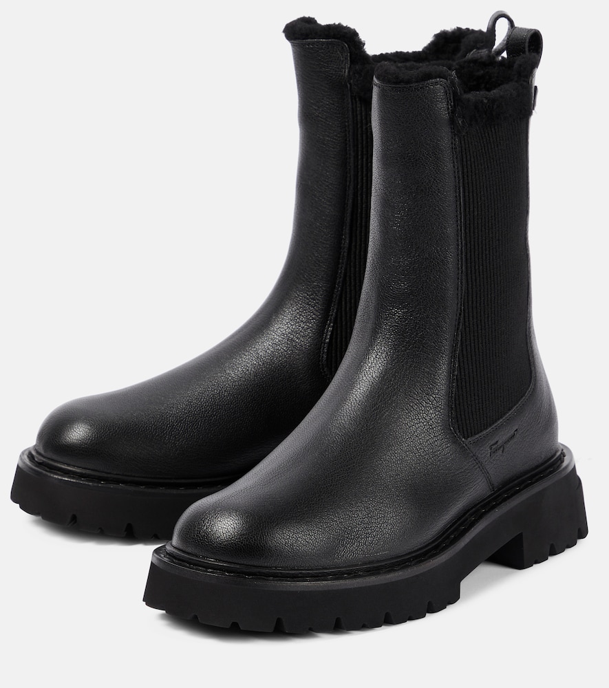 Leather ankle boots