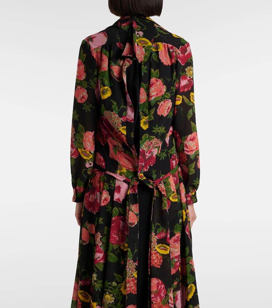 Georgette and jersey midi dress