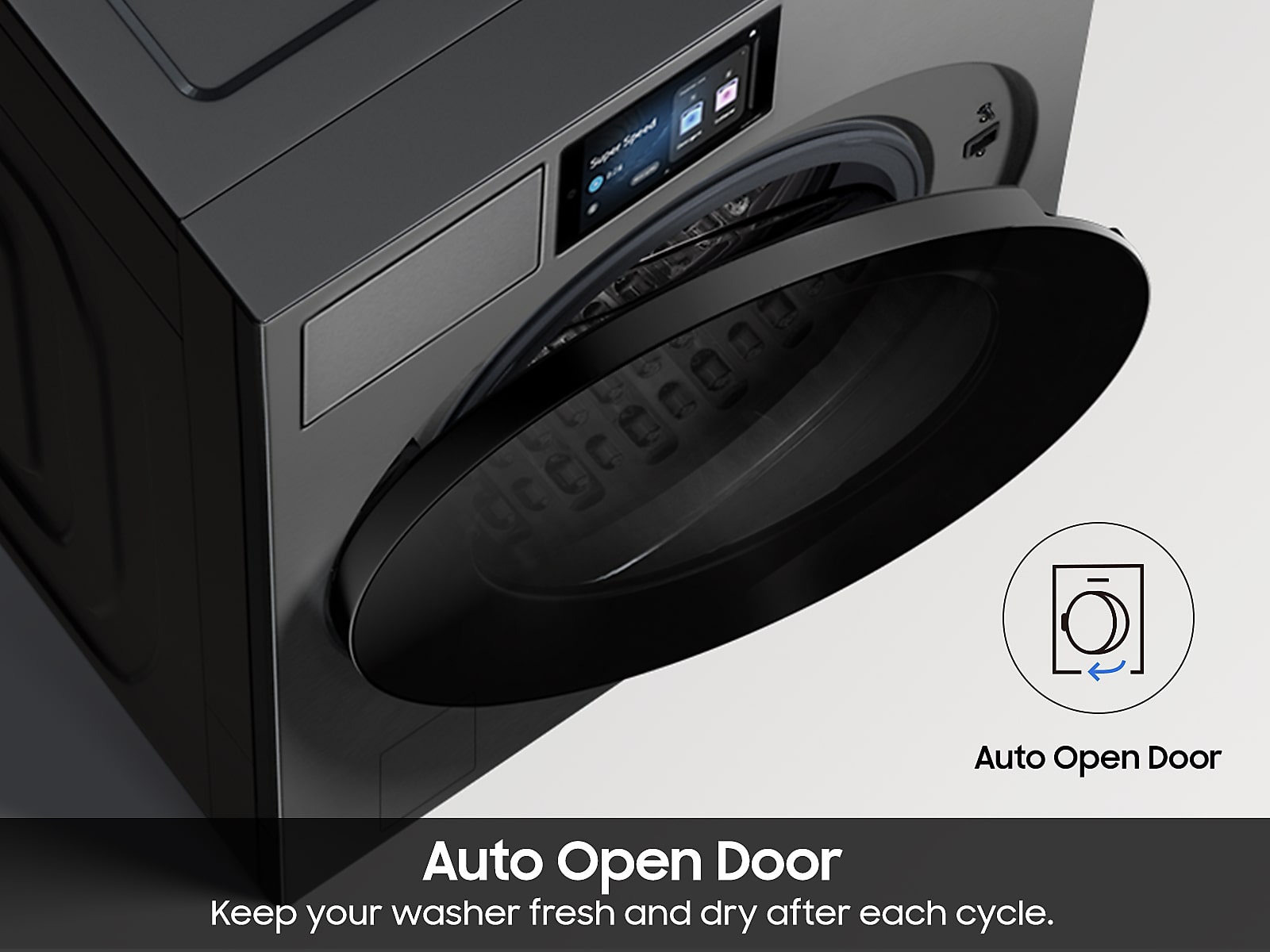5.3 cu. ft. Bespoke AI Ultra Capacity Front Load Washer with AI Home and AI OptiWash+ in Dark Steel(WF90F53ADSA5)