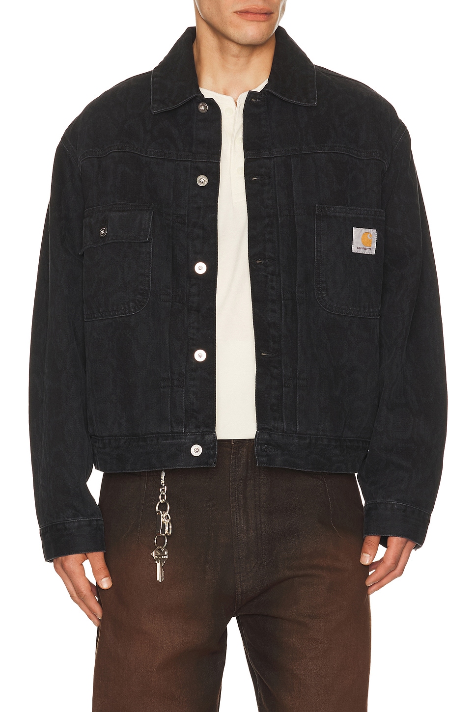 Carhartt WIP Belmar Jacket in Snake Camo & Black - Black. M also in L, XL/1X