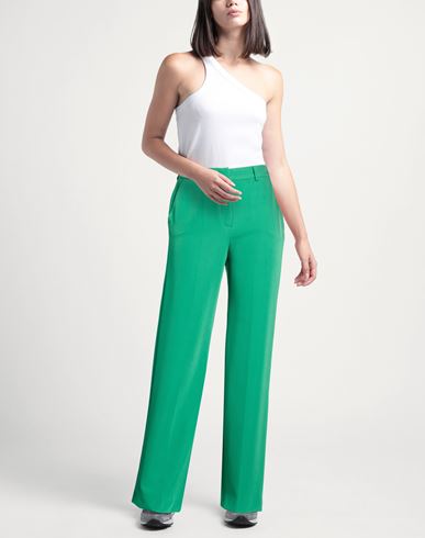 Woman Pants Green Size 10 Polyester, Elastane