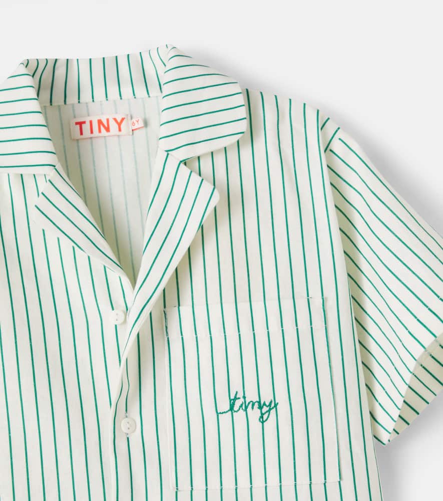 Striped linen and cotton shirt