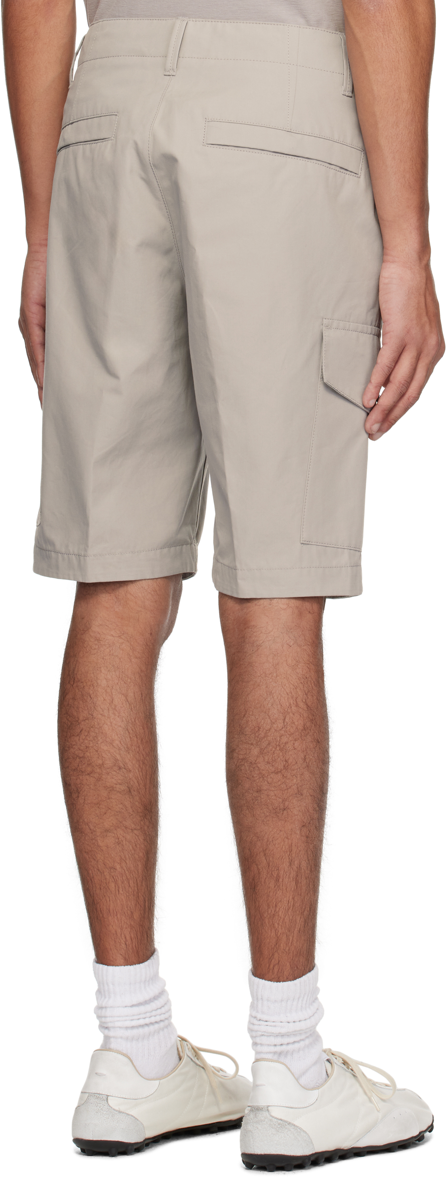 Stone Island Gray Weatherproof Cotton Canvas Ghost Shorts