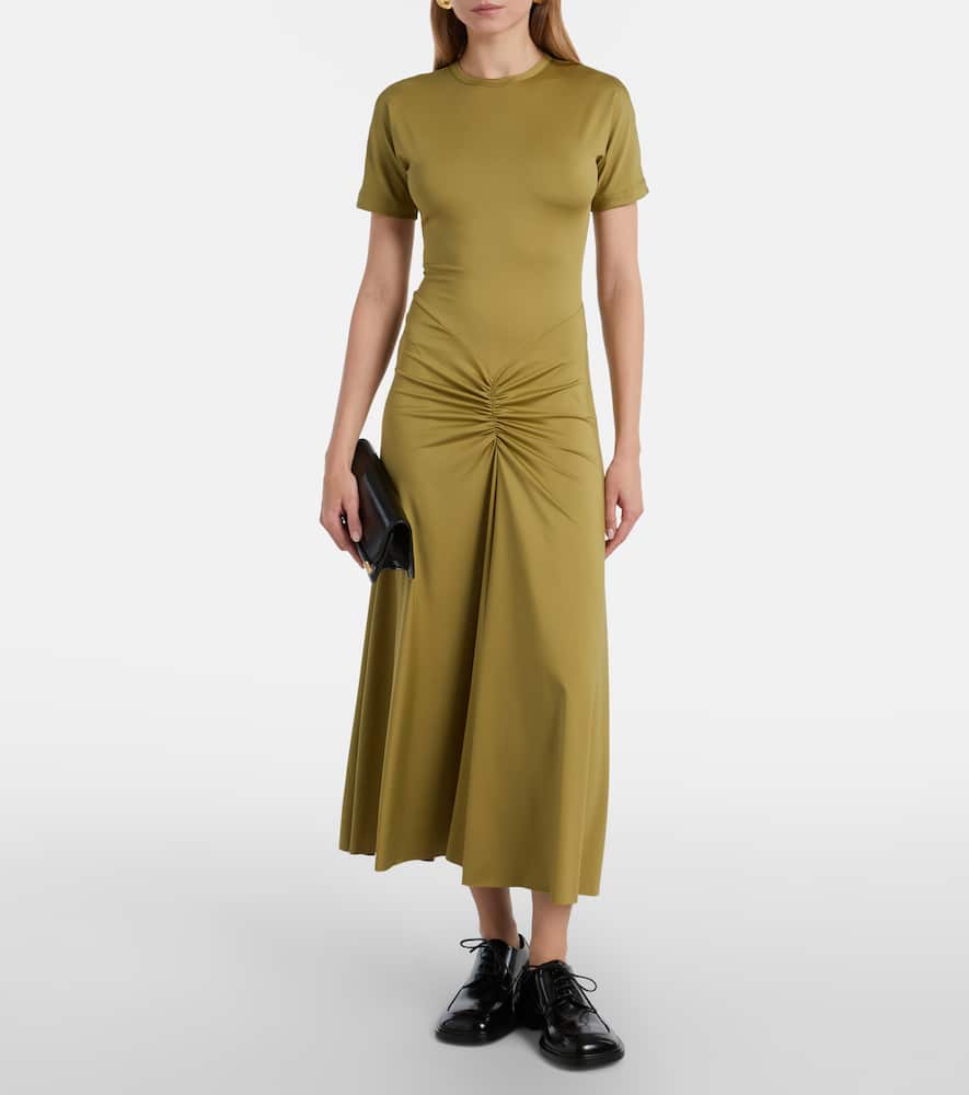 Gathered jersey T-shirt dress