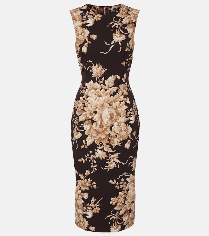 Floral silk-blend charmeuse midi dress