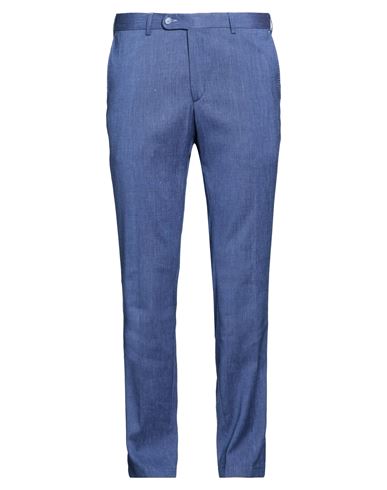 Man Pants Blue Size 27 Polyester, Linen, Viscose, Elastane