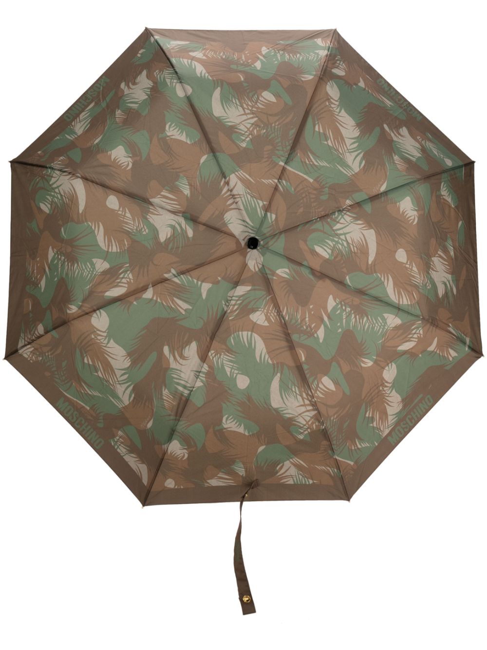 Camouflage-print compact umbrella - Brown