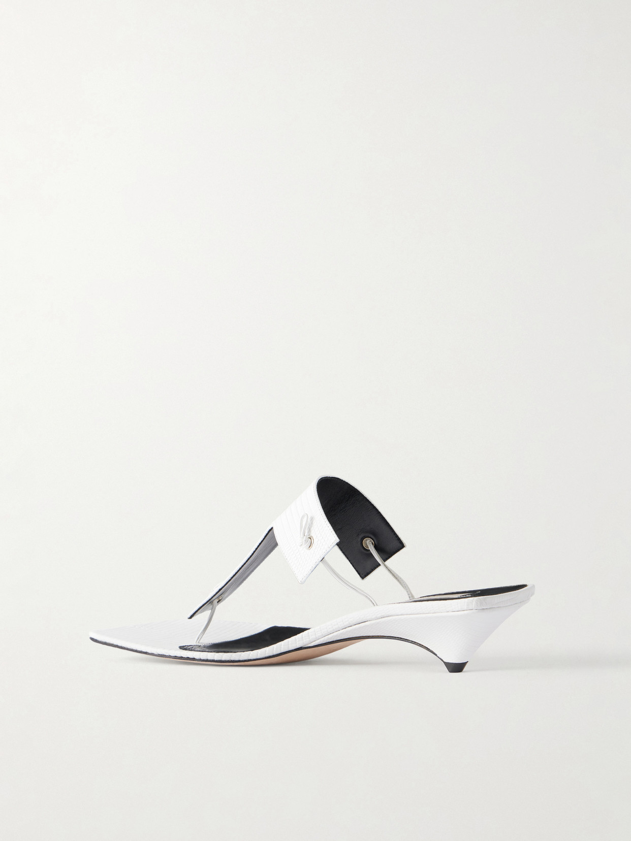 Edge T-strap 35 Lizard-effect Thongs - White