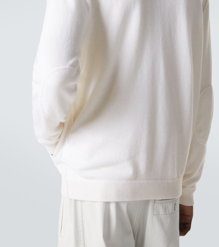 Zip-up wool and cashmere hoodie