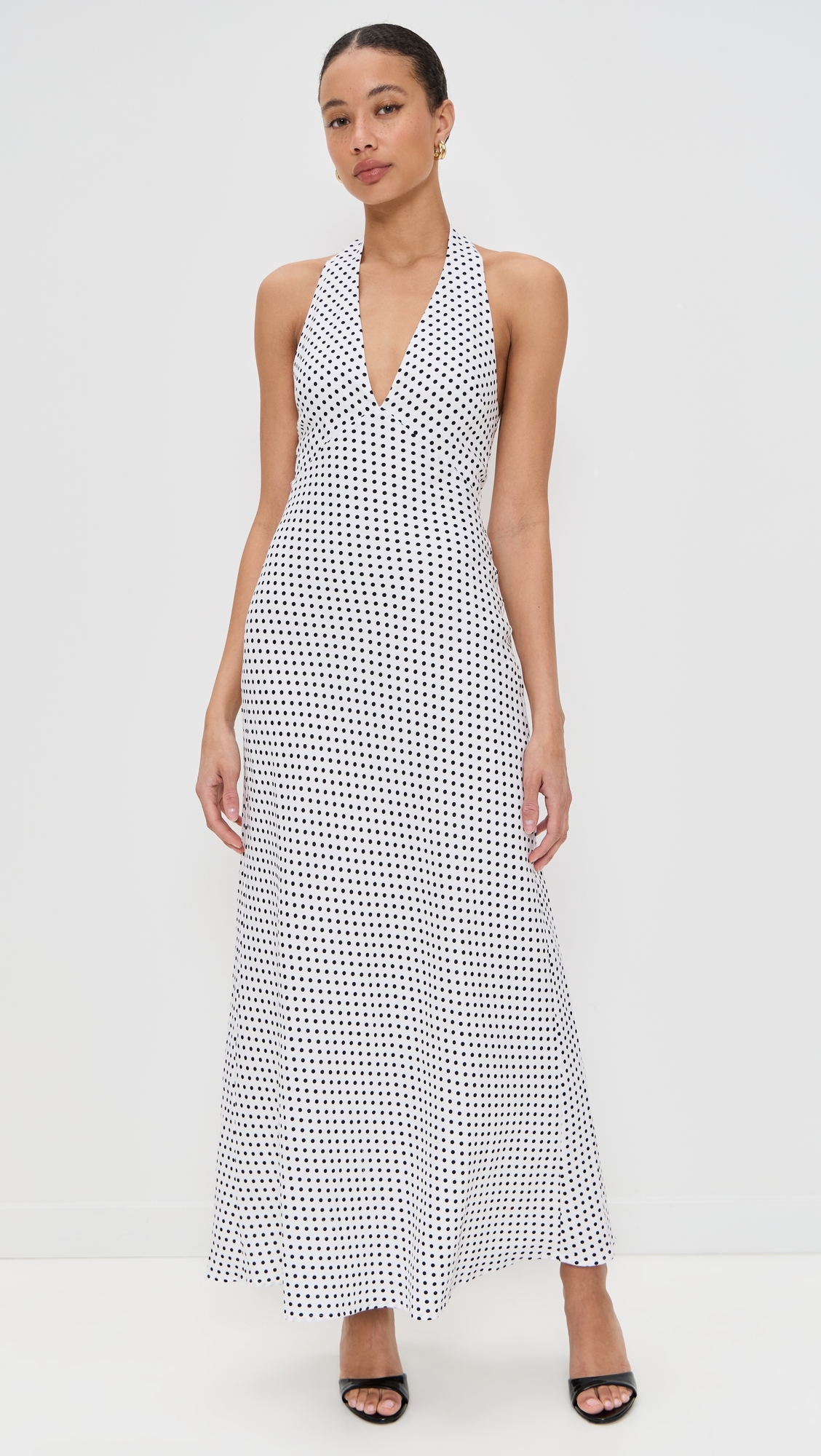 Reformation Delilah Linen Dress Eclipse Dot