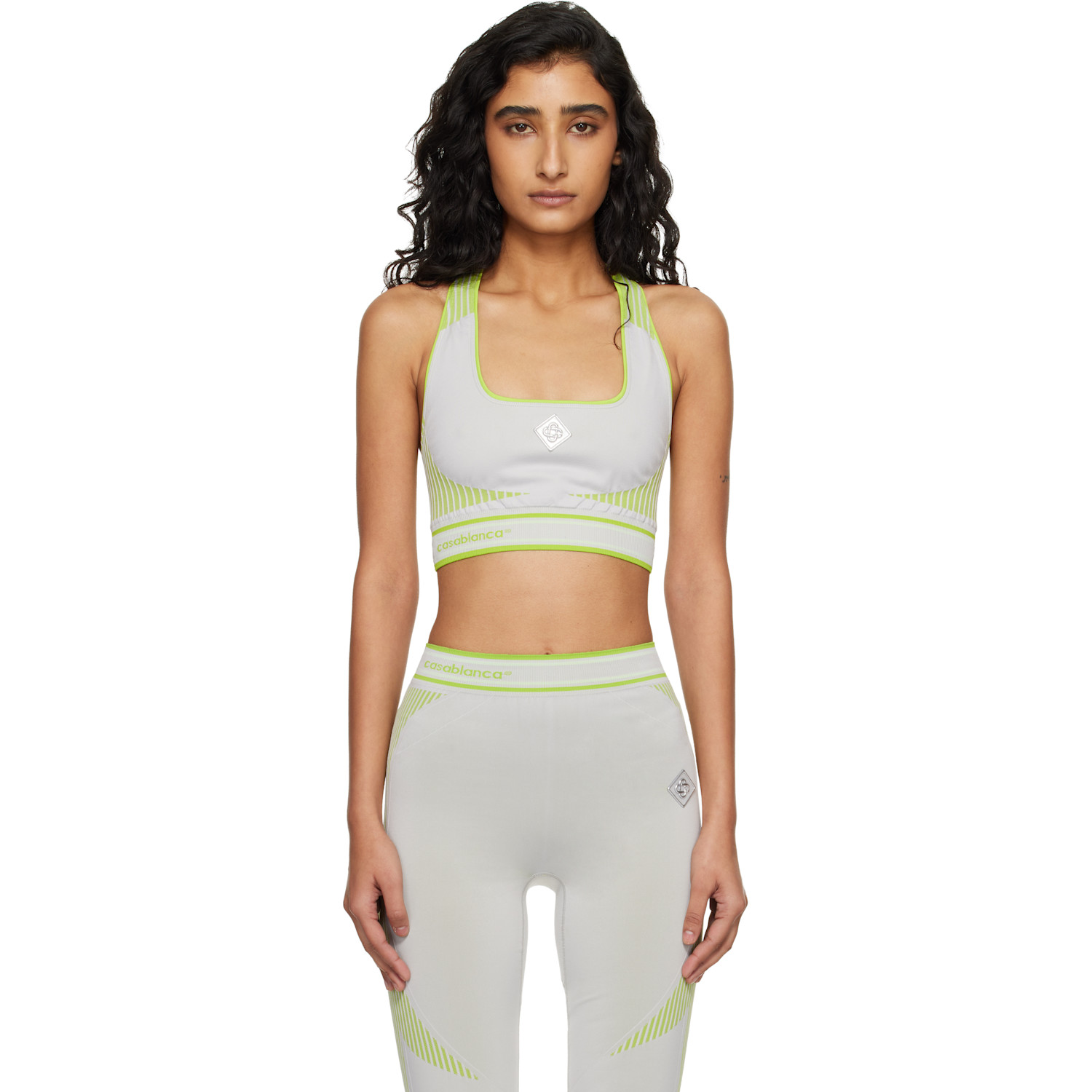Gray & Green Seamless Bralette