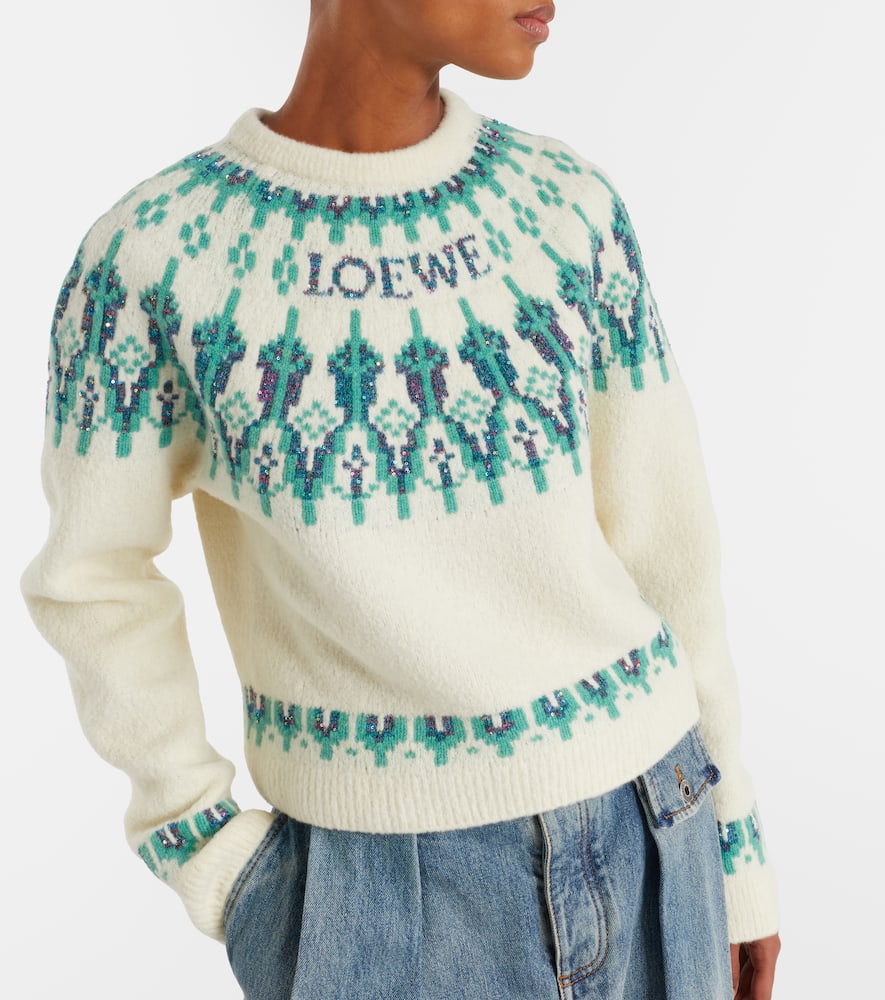 Fair Isle sequined wool-blend sweater