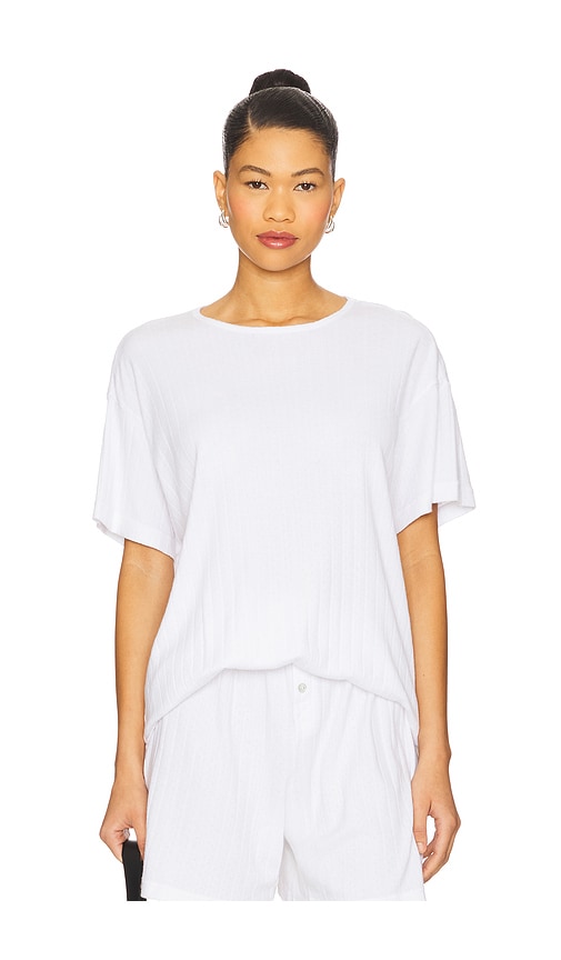 DONNI. Pointelle Oversized Tee in Powder. XS also in