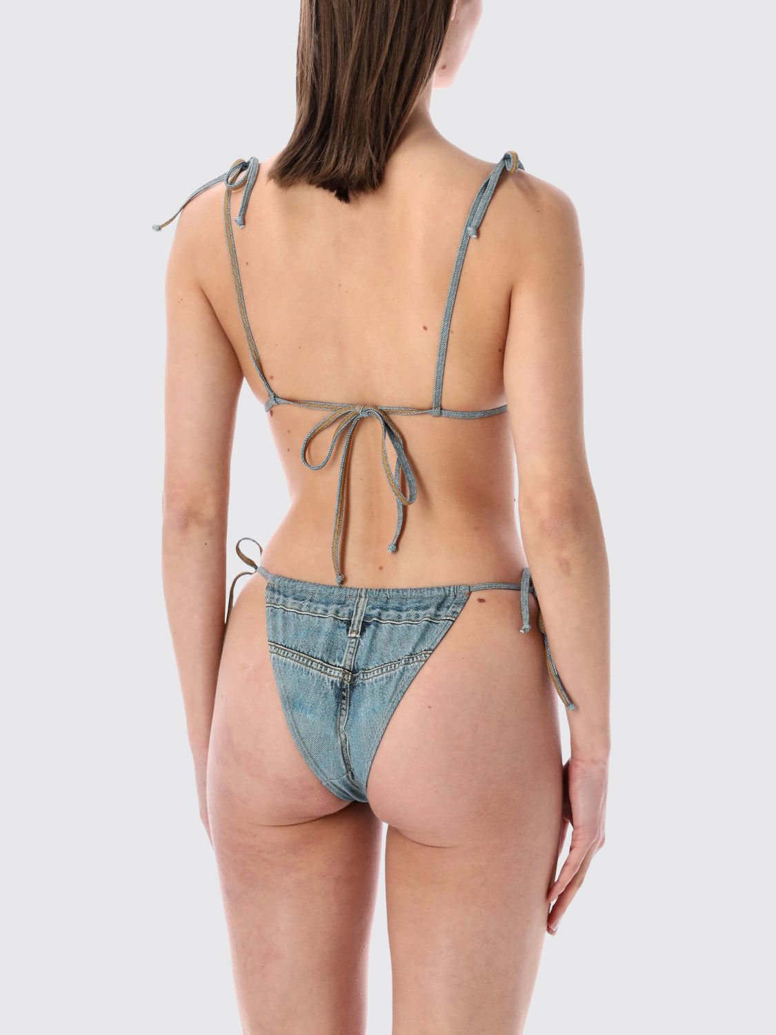 Tatiana denim triangle bikini top - Blue