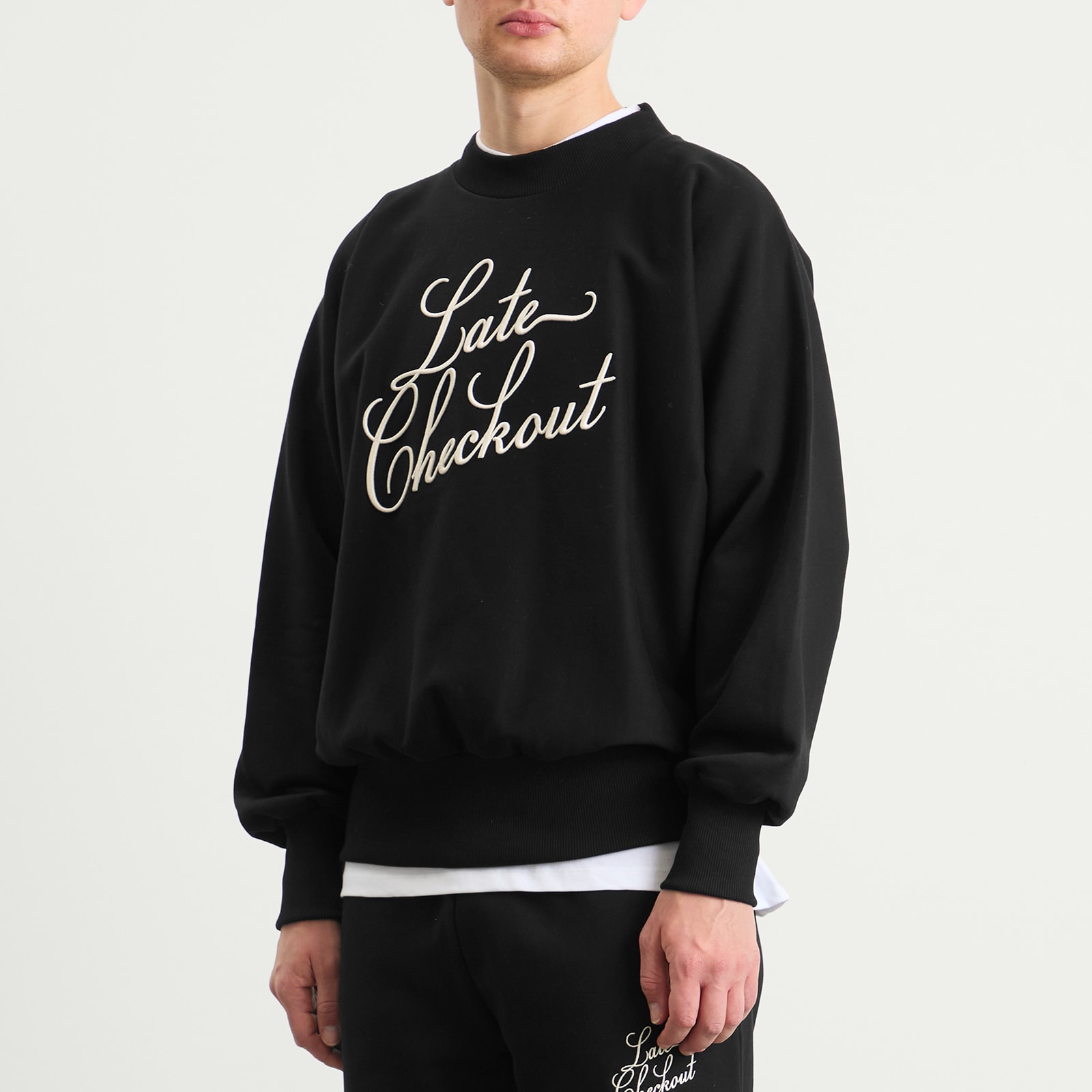 Men's Black/White Script Crewneck Sweatshirt