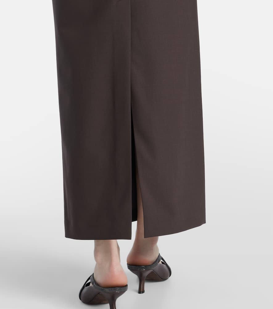 Wool-blend maxi skirt