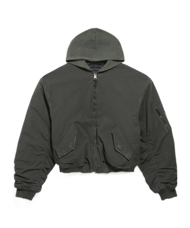 Men's Hooded Standard Bomber Jacket in Anthracite