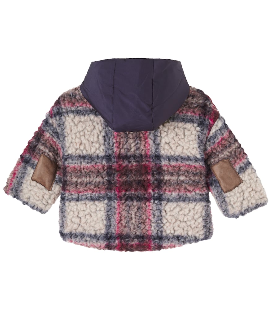 Baby Hans checked wool-blend teddy jacket
