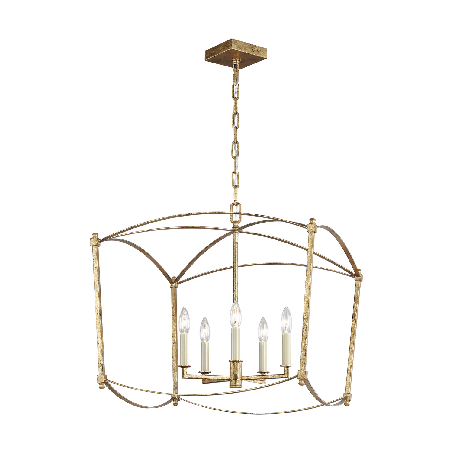 Visual Comfort Studio Thayer 5-Light Chandelier in Antique Gild by Sean Lavin