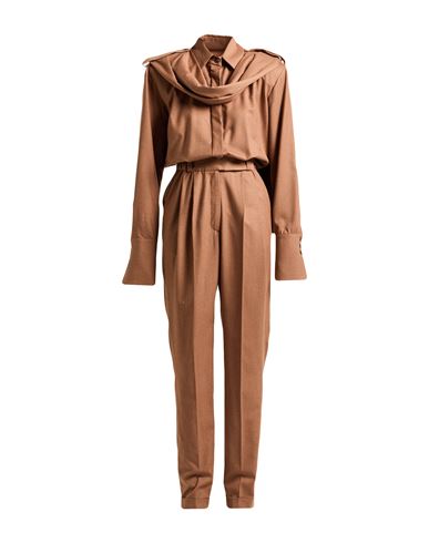 Woman Jumpsuit Camel Size XS Wool