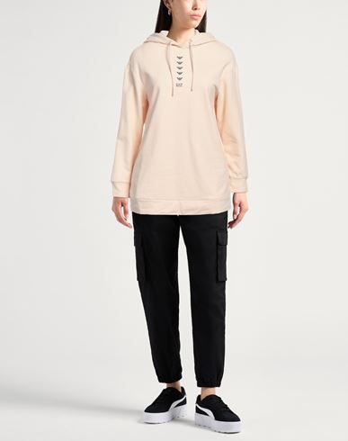 Ea7 Woman Sweatshirt Cream Size S Cotton, Elastane