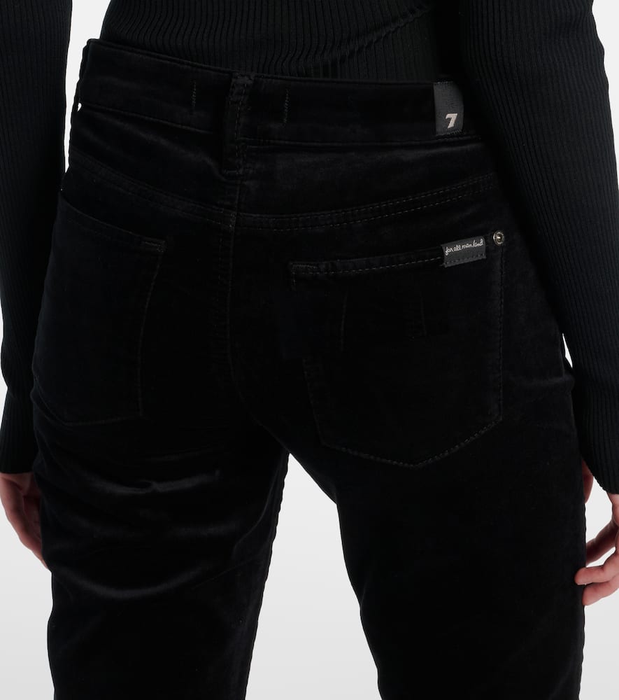Leggy Bootcut mid-rise cotton-blend velvet bootcut pants