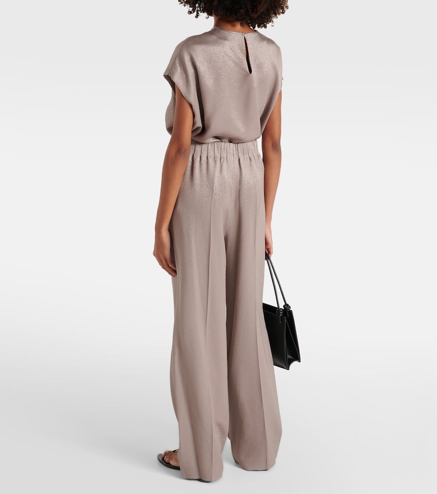 Maud high-rise metallic wide-leg pants