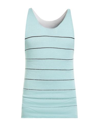 Man Tank top Turquoise Size L/XL Linen, Viscose, Cotton