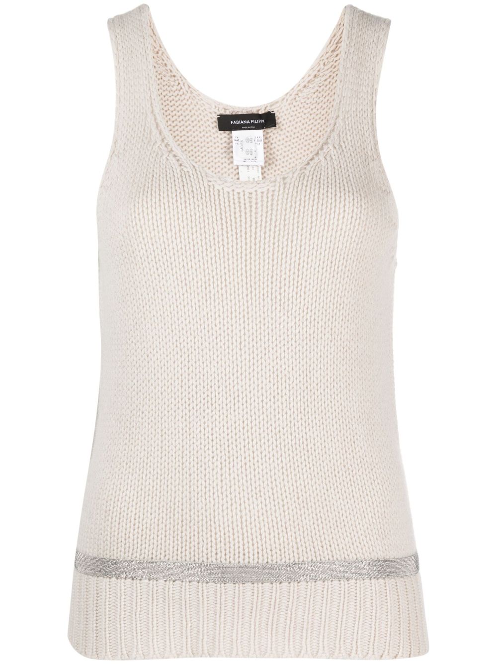Virgin wool knitted top - Neutrals